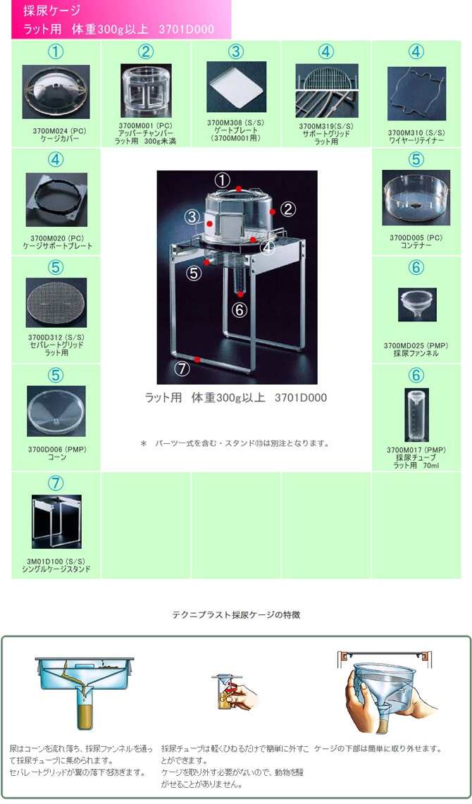 ラット用採尿ケージ　体重３００g以上